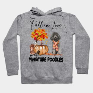 Miniature Poodle Fall In Love Scarf Silver Funny Miniature Poodles Hoodie